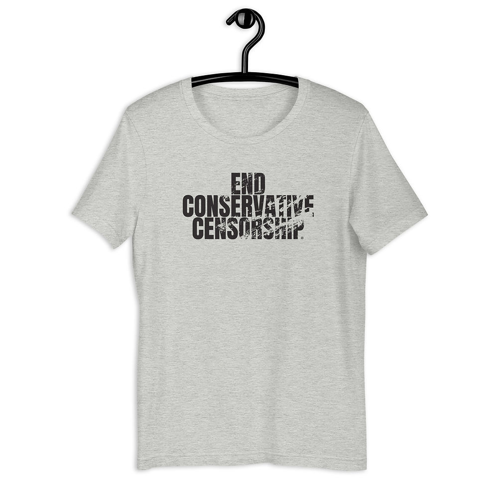 Thumbnail: End Conservative Censorship (black print) Unisex T-shirt