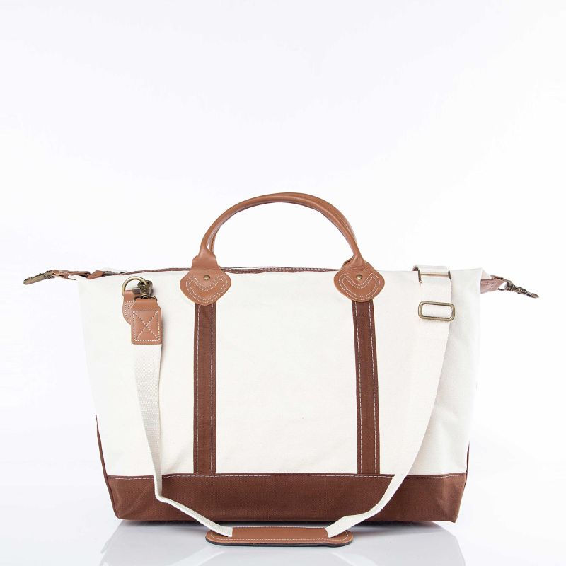 Thumbnail: "Large Canvas Weekender" w/ Brown Trim