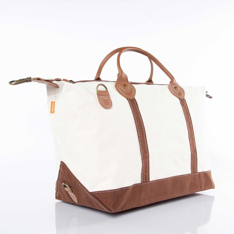 Thumbnail: "Large Canvas Weekender" w/ Brown Trim