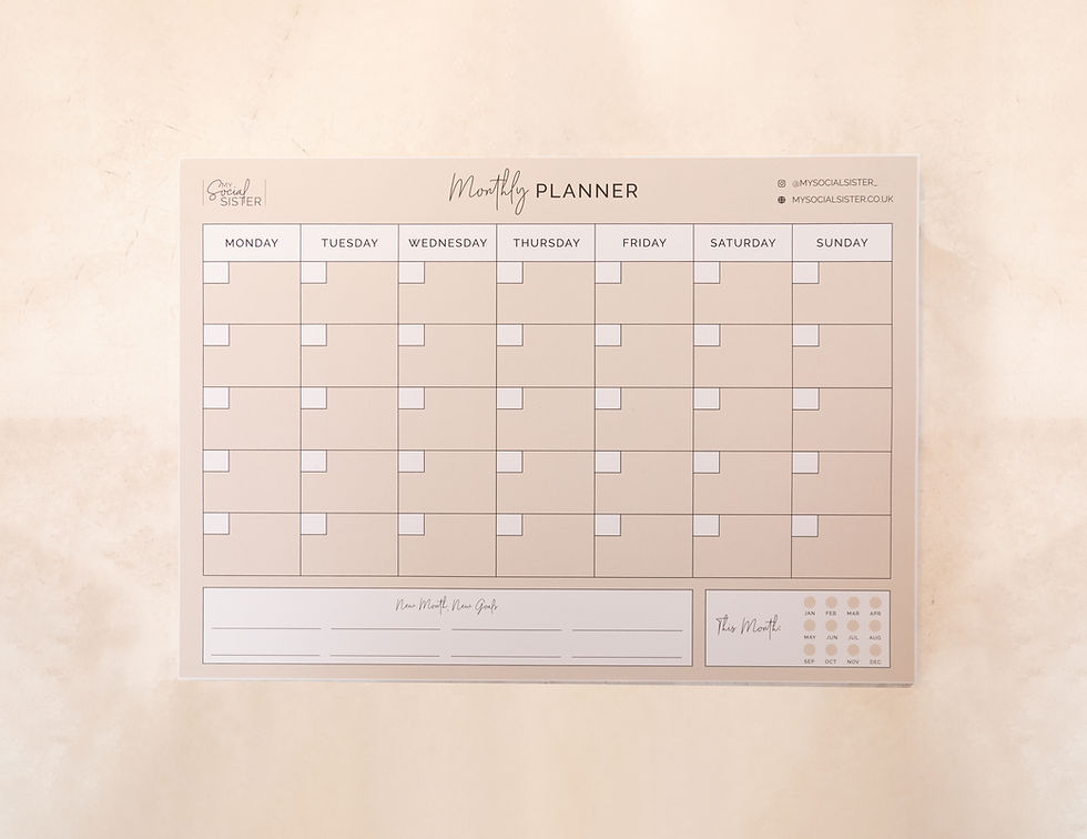A3 50 Sheet Undated Monthly Planner