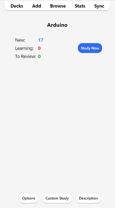 Anki flashcard interface demonstrating SM-2 spaced repetition algorithm — the same method used in the free Notion Learning Tracker.