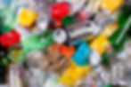 Mixed plastic, metal, and paper recyclables