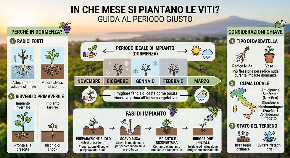 PILLOLE DI VITICOLTURA: IN CHE MESE SI PIANTANO LE VITI? GUIDA AL PERIODO GIUSTO