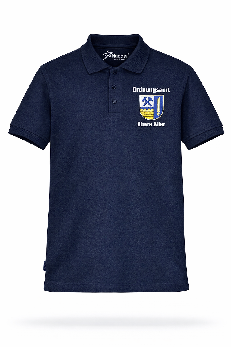 Poloshirt Navy blau mit Wappen auf der brust