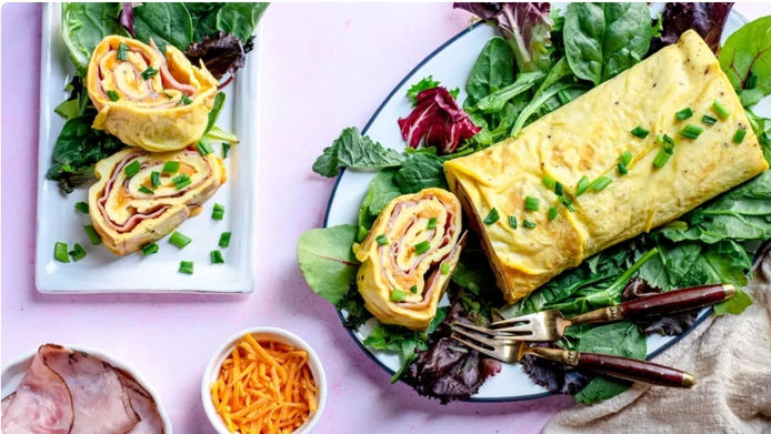 Brighten Your Breakfast with this Easy Spring Omelet Roll!