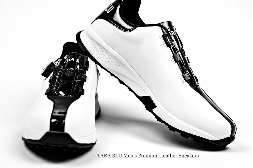 TARA BLU Men's Premium Leather Golf Shoes/Sneakers