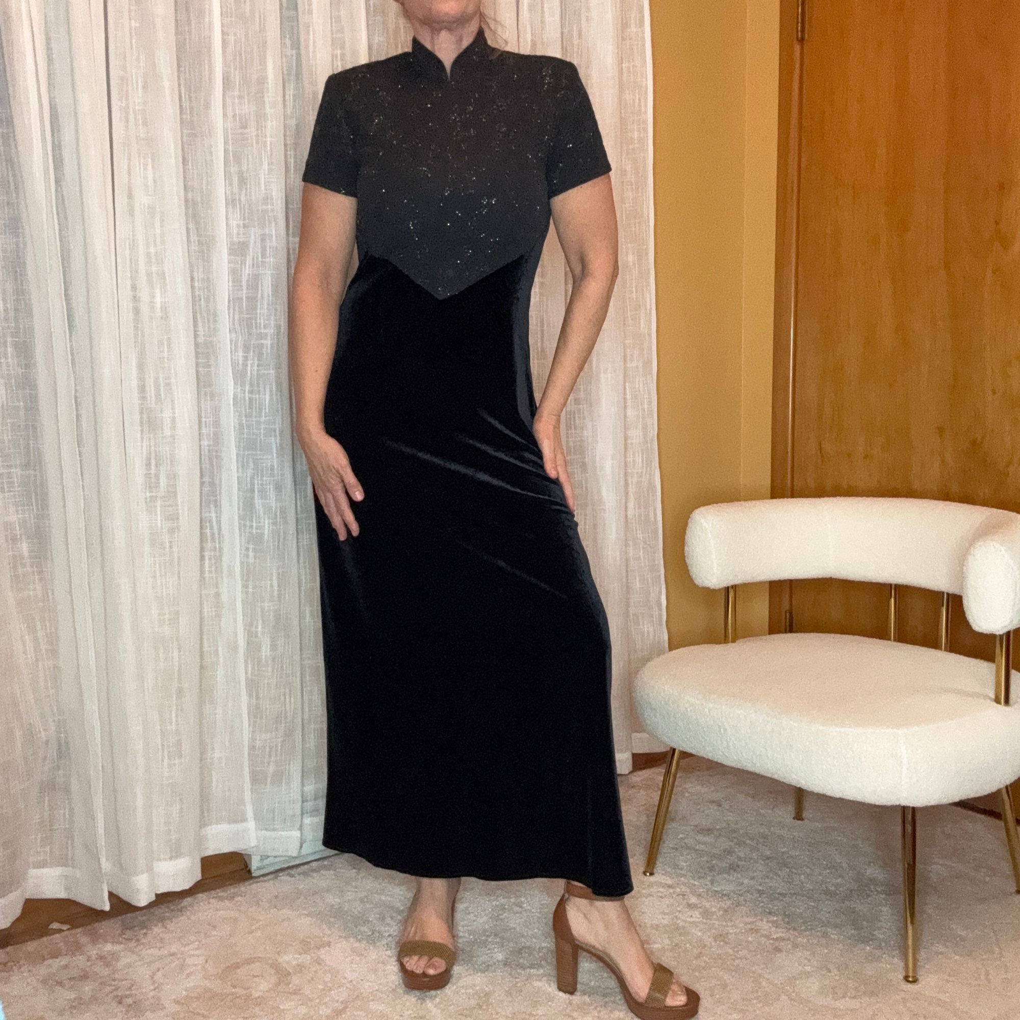 80’s Velvet and Brocade Evening Dress