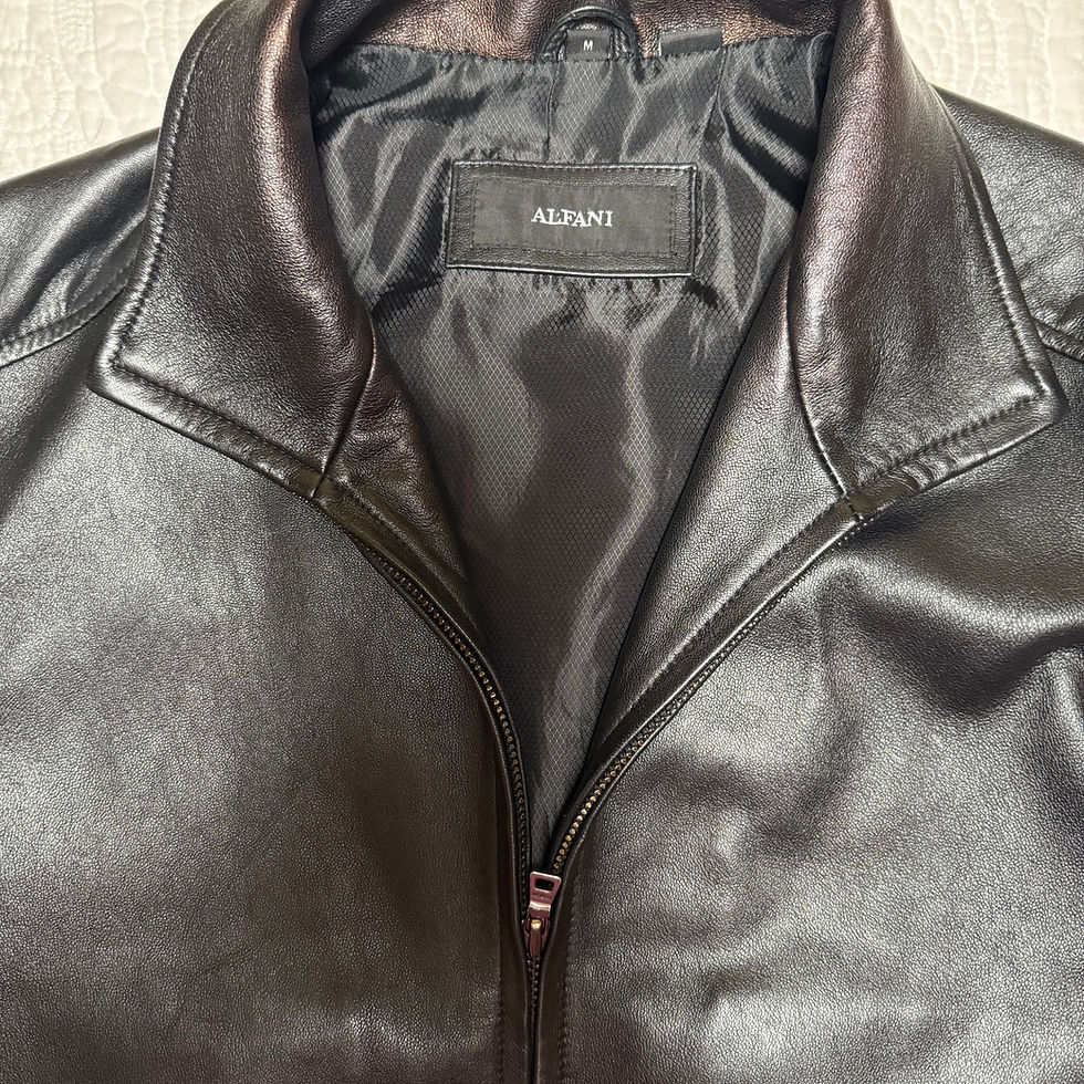 Thumbnail: Leather Jacket Oversized bomber style