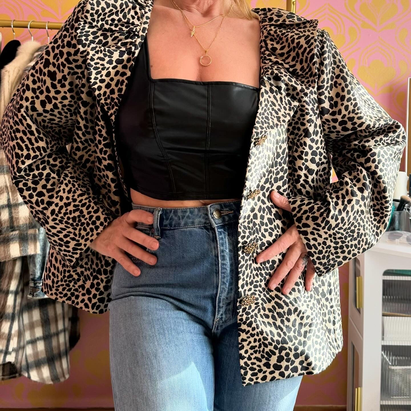 EY Signature leopard print Vintage Jacket