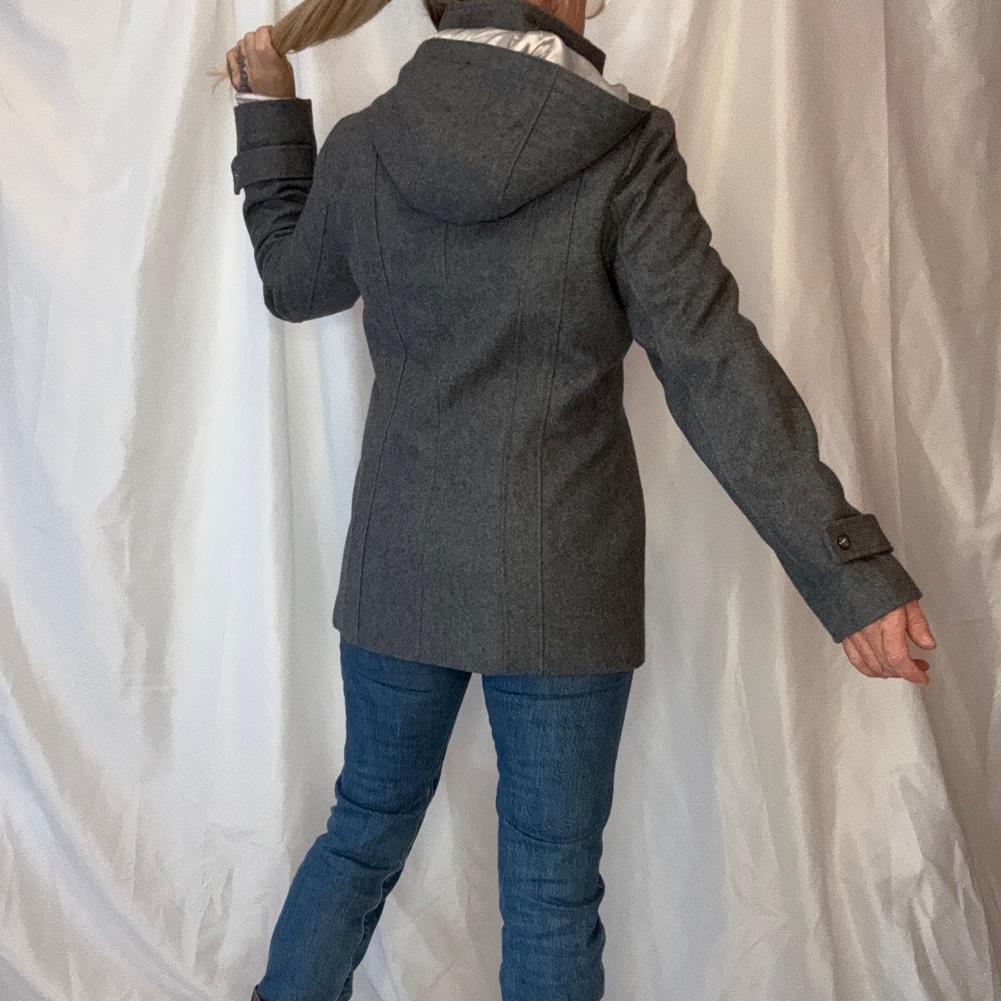 Calvin Klein Wool Pea Coat with Hood