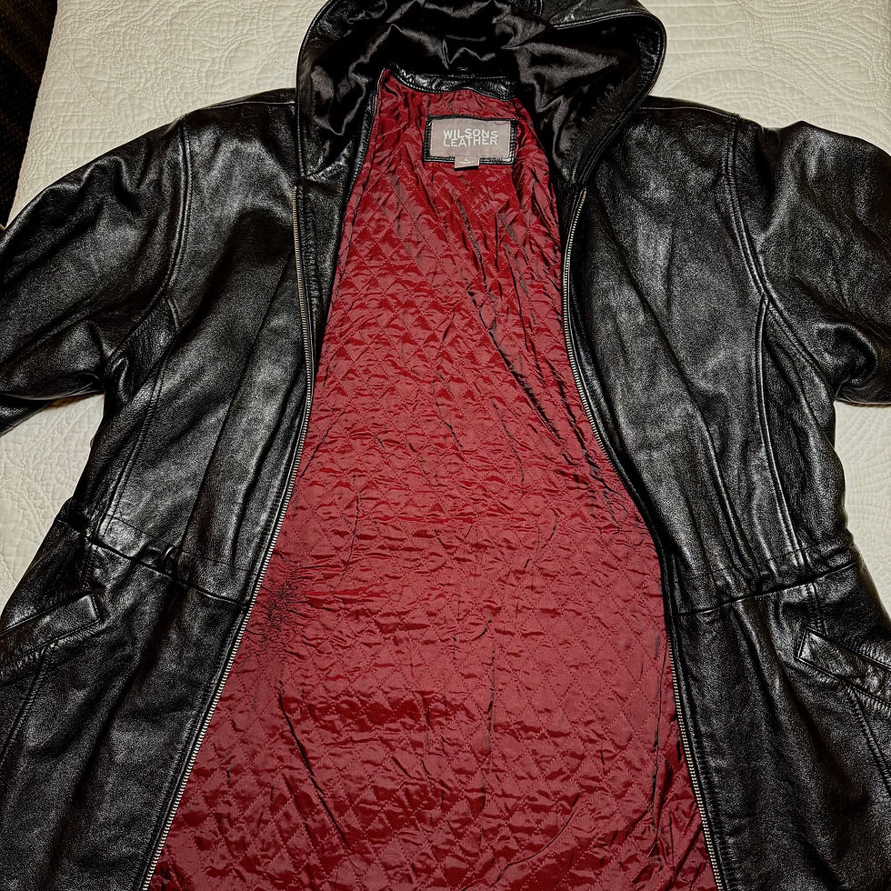 Thumbnail: Vintage 1986 Wilsons Hooded Quilted Lined Leather Jacket w/ Hood