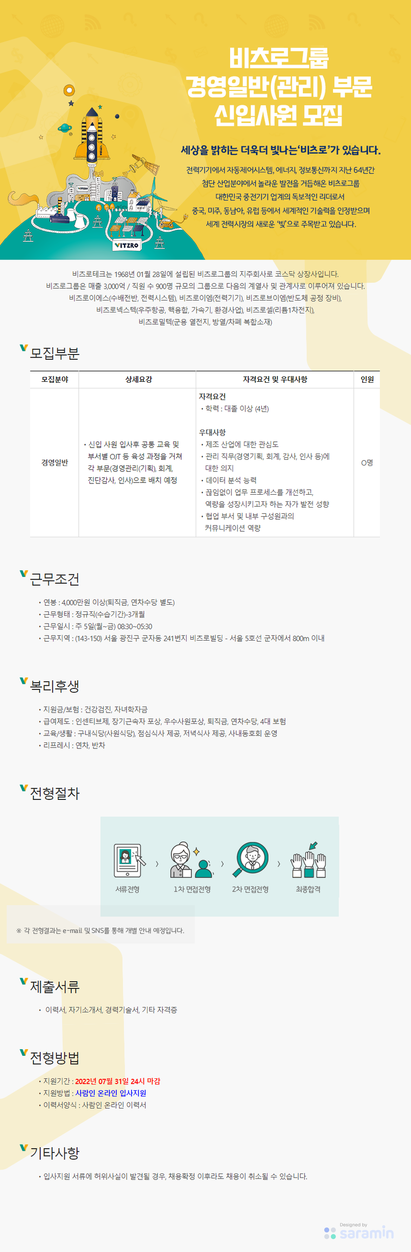 "(주)비츠로테크" 직원채용 안내 content media