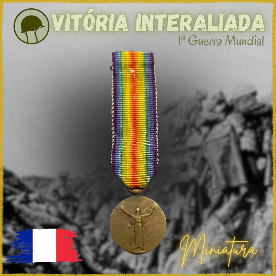Rara miniatura Medalha da Vitória  - 1ª Guerra Mundial