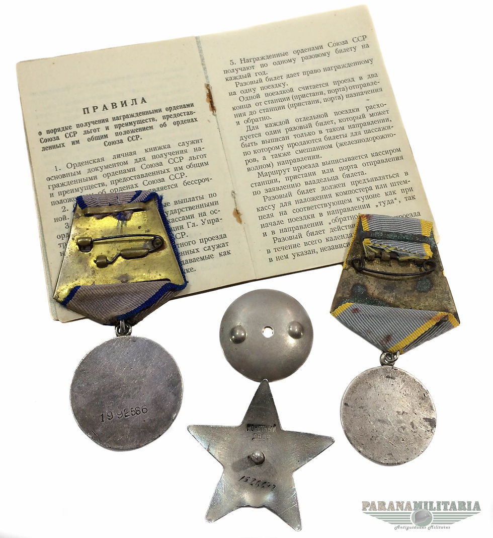 Miniatura: Conjunto com 3 condecorações do mesmo soldado Soviético - 2ª Guerra Mundial