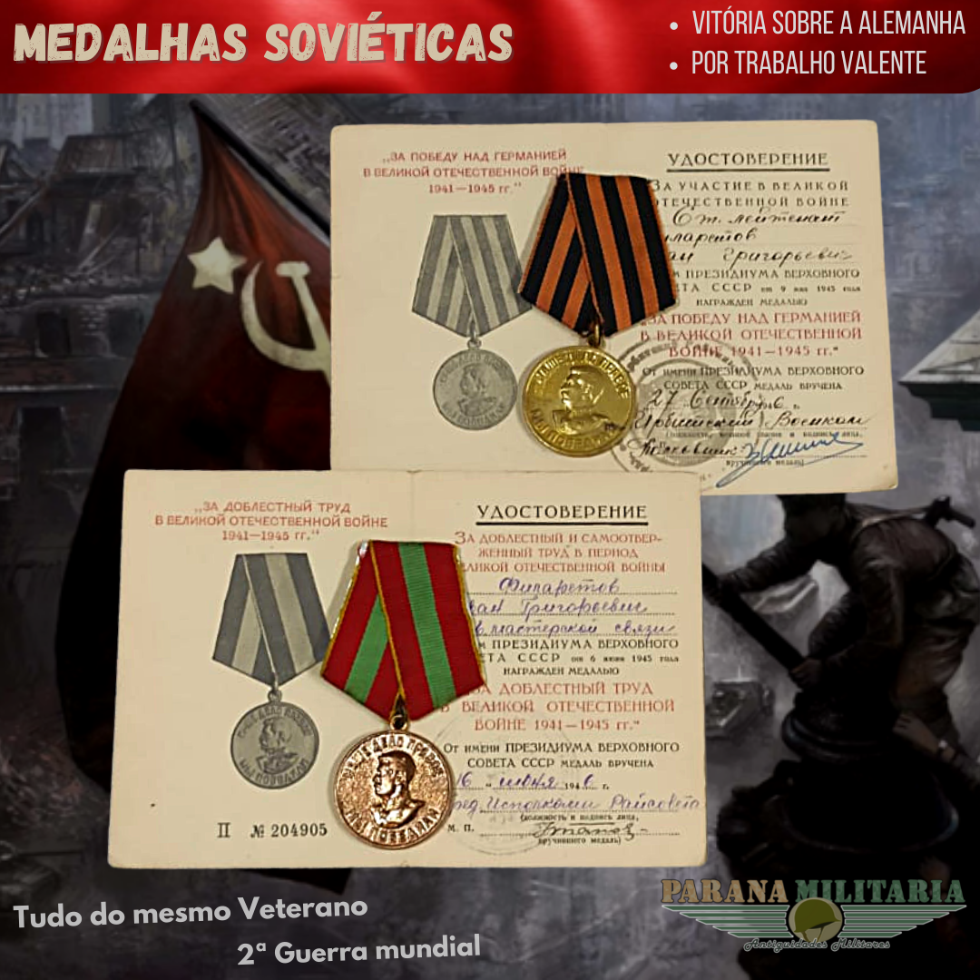 Lote 2 medalhas "Ivan Grigorievich" - 2ª Guerra Mundial