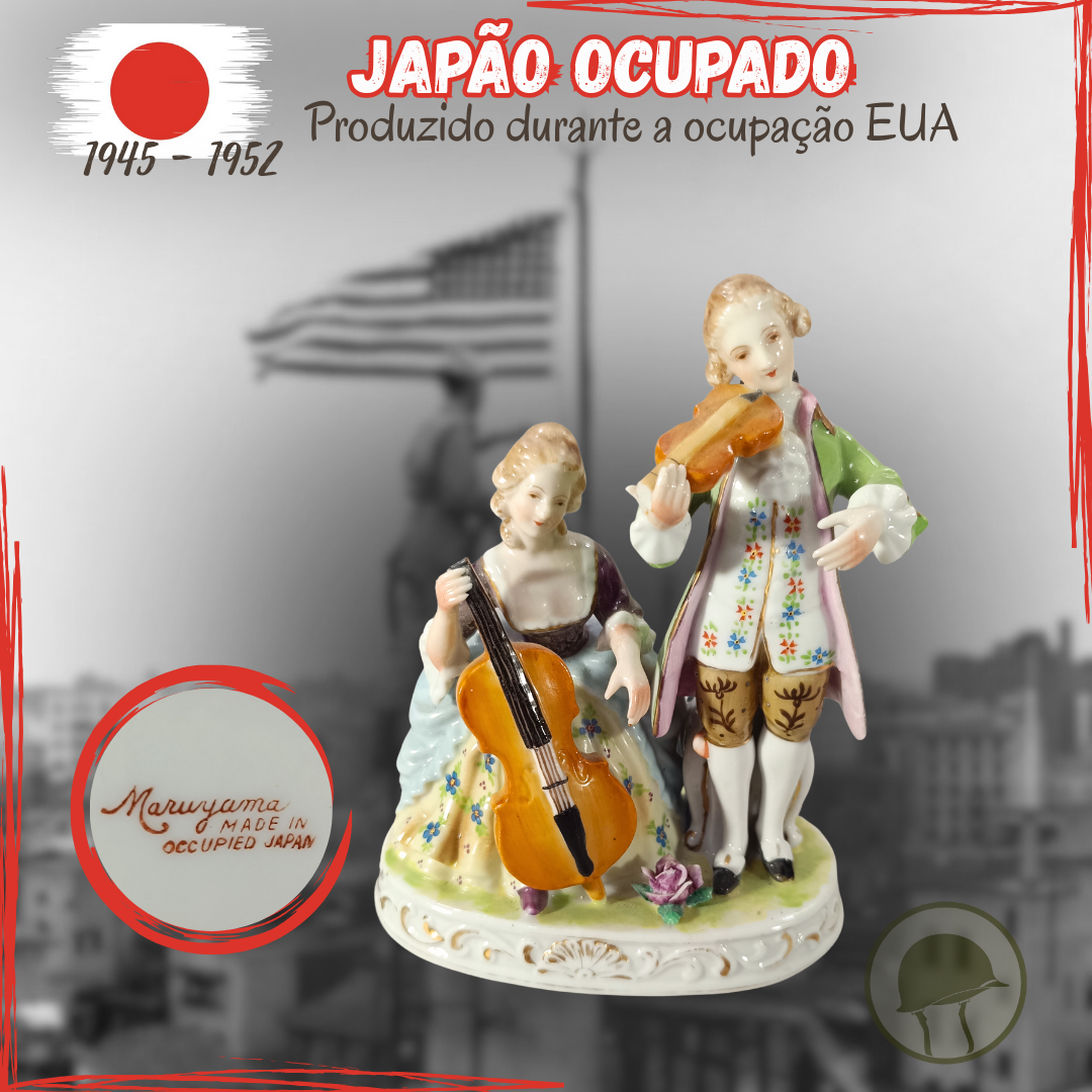 Grupo escultórico em porcelana Occupied Japan