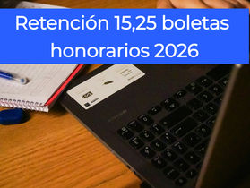 retención 15,25 boletas honorarios 2026