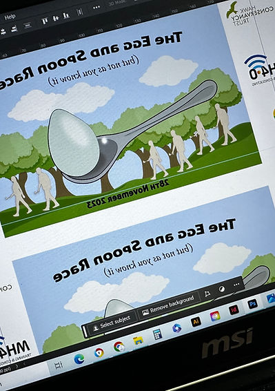 The artwork being designed on the computer screen