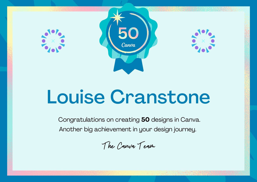 Canva certificate for creating 50 designs