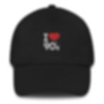 I Heart 90's Hat Embroidered Hat Black Adjustable Strap Antique Buckle Front View Logo Front Center