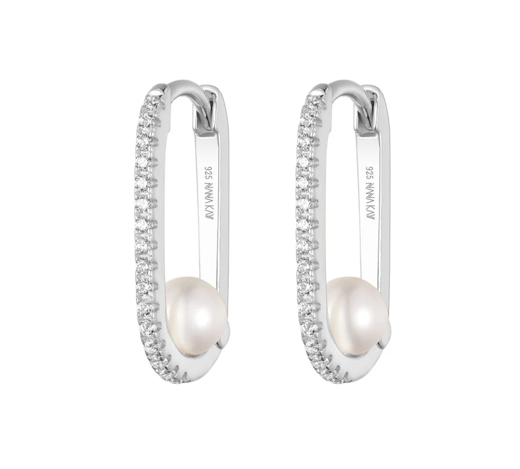 Sterling Silver FWP CZ Hoop Earrings
