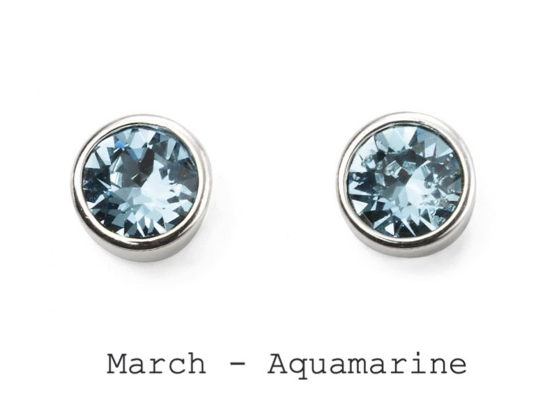 Thumbnail: SILVER BIRTHSTONE  STUD EARRINGS