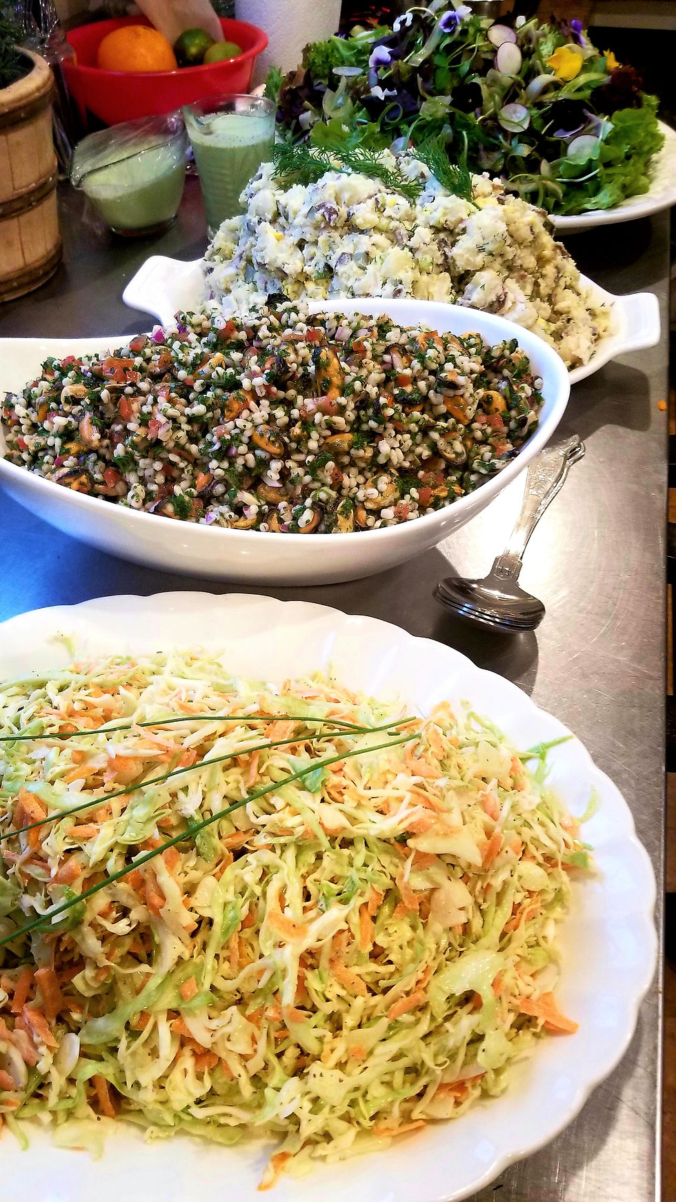 Platter-Coleslaw_Mussel_Potato Salads