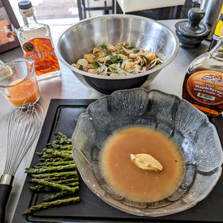 Noteworthy Gin Dressing, Roasted Asparagus and New Potato Salad, The Spirited Chef, Dubh Glass Distillery, British Columbia, Canada