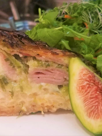 Entree-Leek Ham Fig Quiche