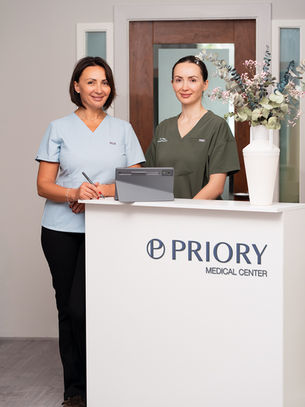 Dr Olga Samafalava and Viktoria O’Keeffe at Priory Medical Clinic in Dublin, Blackrock and Stillorgan