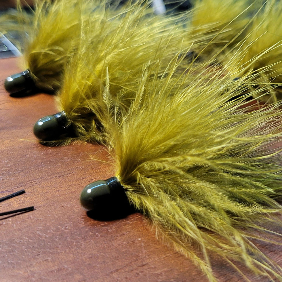 Thumbnail: CT Fish Nerd Premium Marabou Jigs in Green Pumpkin