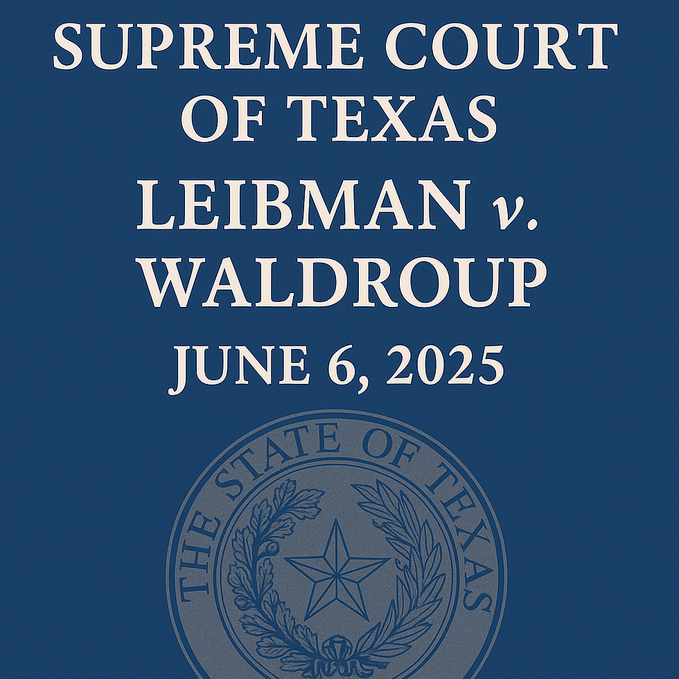 Texas Supreme Court Narrows Scope of Health Care Liability Claims in Leibman v. Waldroup