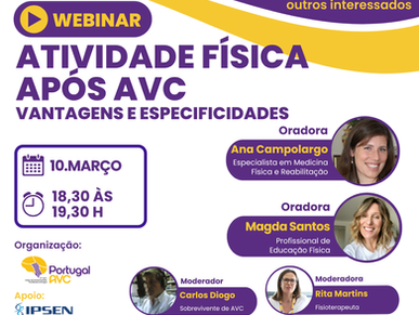 Webinar: Atividade física após AVC – vantagens e especificidades