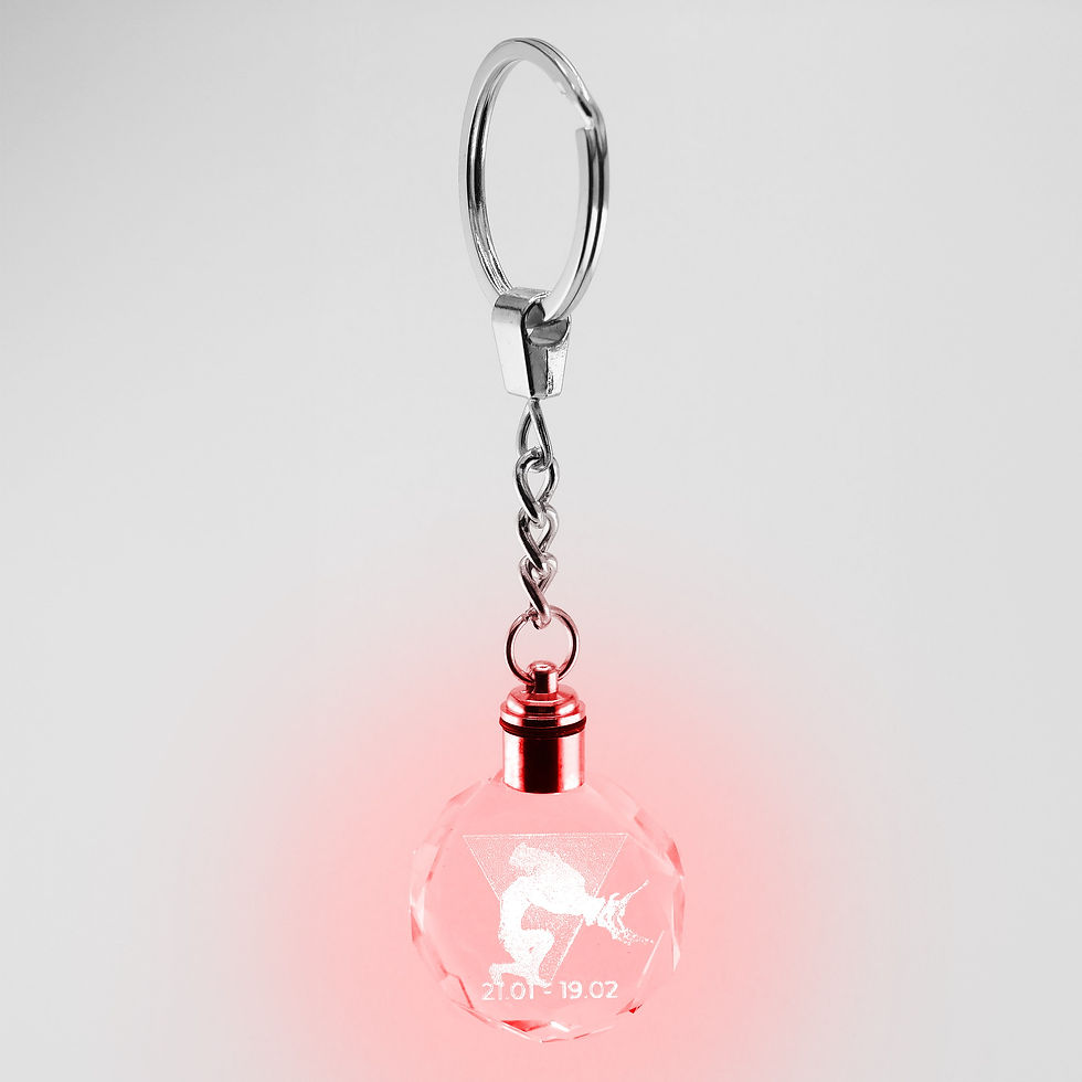 Miniaturbild: Leuchtender Wassermann Schlüsselanhänger mit LED Farbwechsel