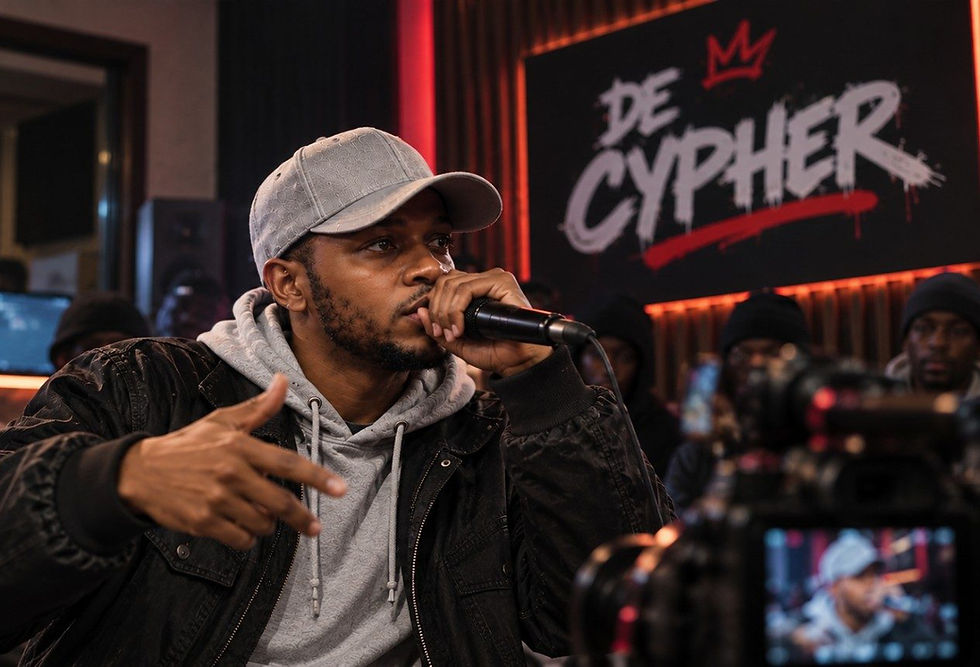 Rapper recording a cypher verse at DY Recording Studio