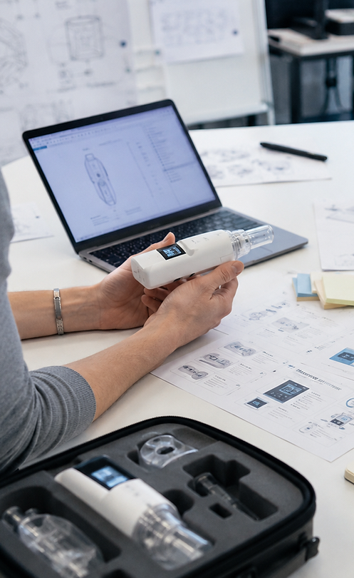 Medical device design collaboration in a modern workspace