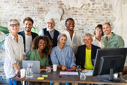 portrait of successful group of multiethnic business professionals