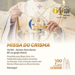 Paróquia de Santo Cristo acolherá Missa do Crisma