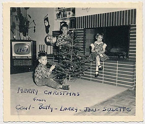 Christmas with TV, date penned on screen, 1954.