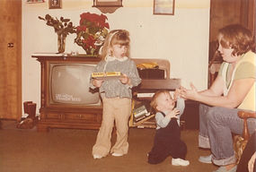 Title to SF/horror film Demon Seed (featured as CBS movie) on TV screen, 1978.