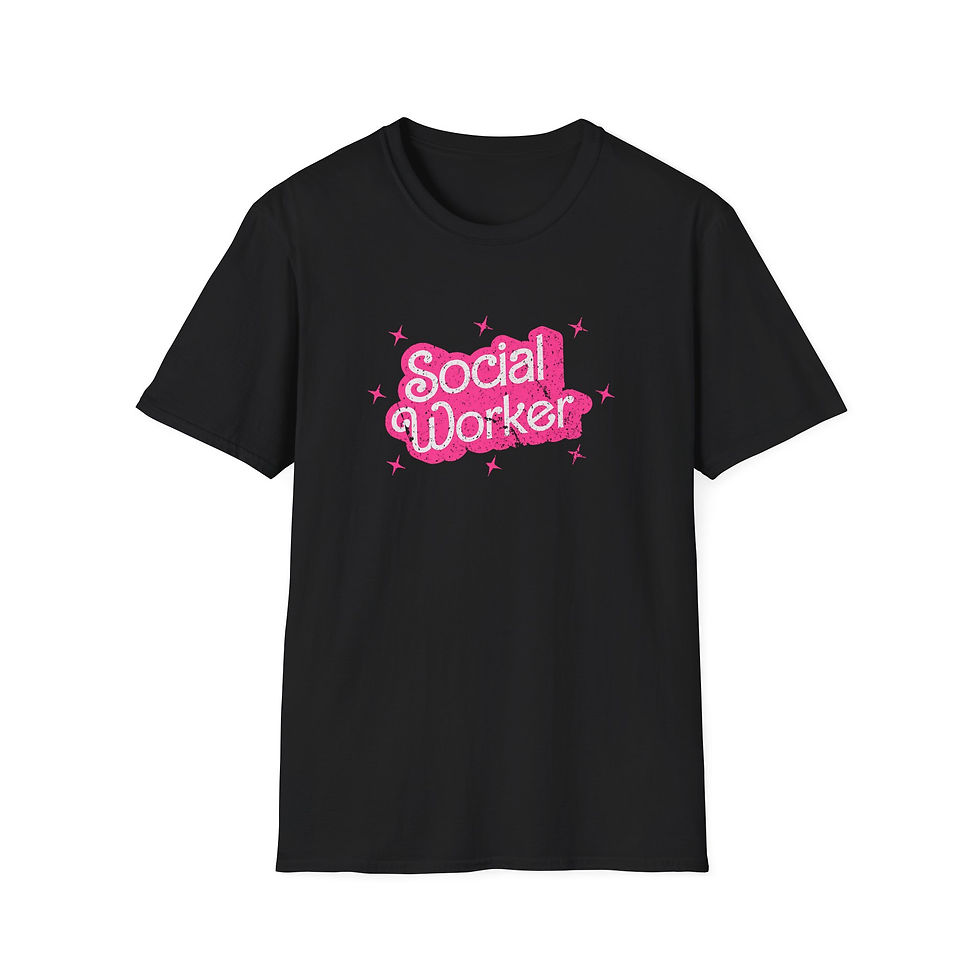 Thumbnail: Social Worker T-Shirt -Cute Pink Retro Graphic Tee for Social Work Professionals