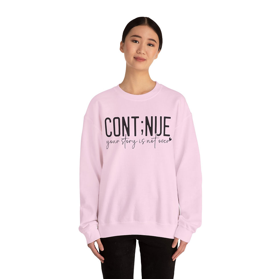 Thumbnail: Continue Crewneck Sweatshirt - CONT:NUE your story is not over