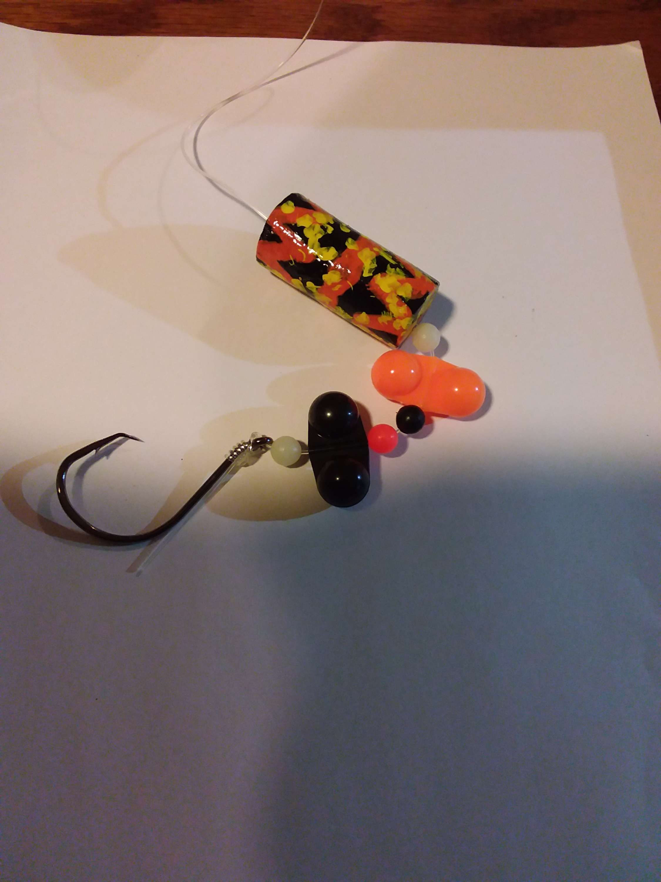 Hand painted cork catfish rig with #8 hook 