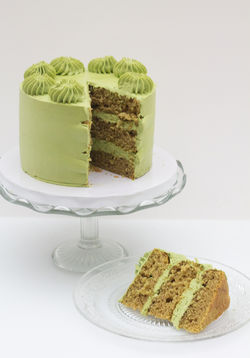 Japanese-style whipped cream matcha cake, serves 8, £30. Can add strawberry jam