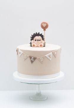 baby shower bunting hedgehog cake