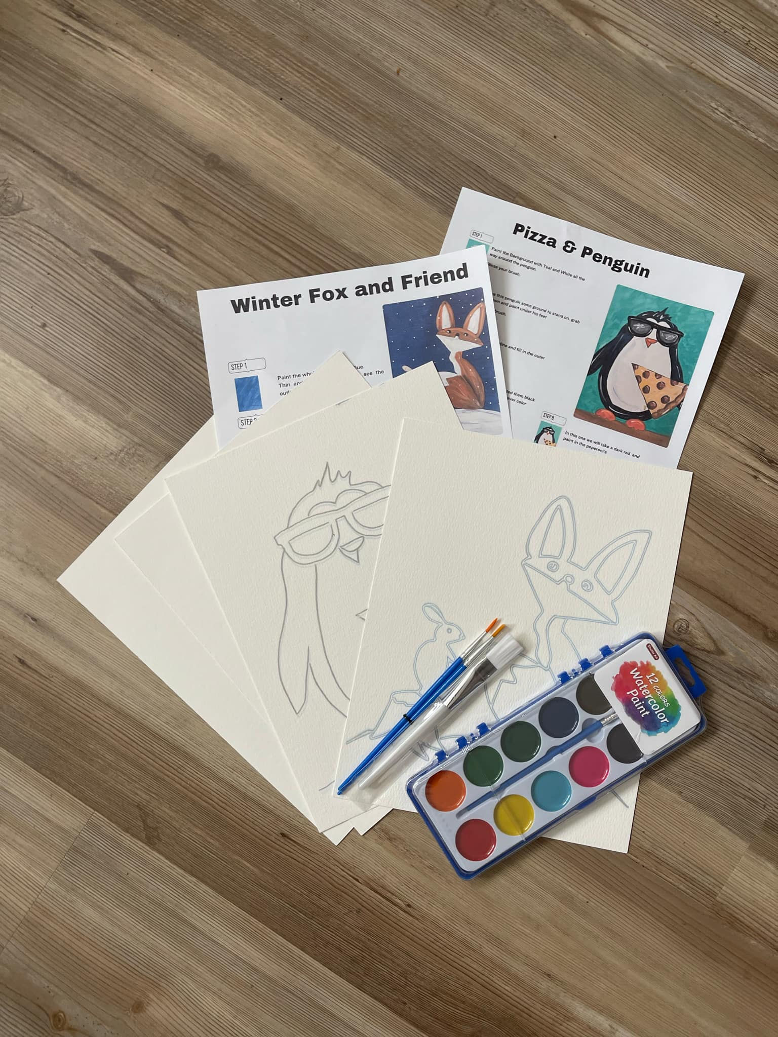 Winter Friends Water Color Art Kit