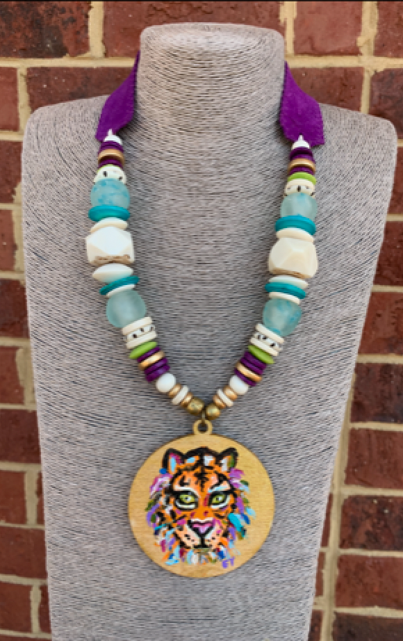 Thumbnail: Live in Color Tiger Pendant Necklace