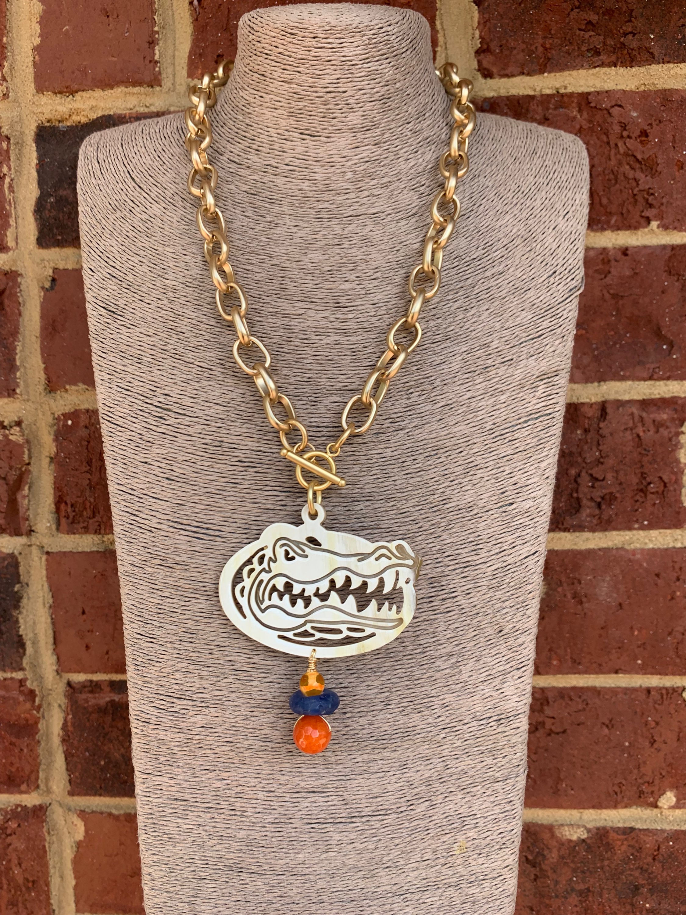 Golden Girl Alberta the Gator Necklace