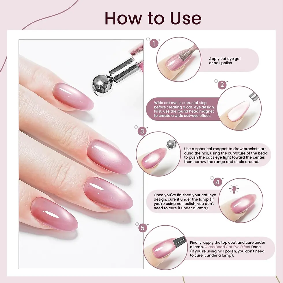 Miniatura: LINMANDA 3 in 1 Dual Headed Cat Eye Nail Art Magnetic Stick Multifunctional Nail