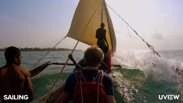 Sailing with UVIEW of the coast of Kenya.